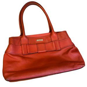 Kate Spade Villabella Avenue Red Leather Bow Shoulder Tote Bag